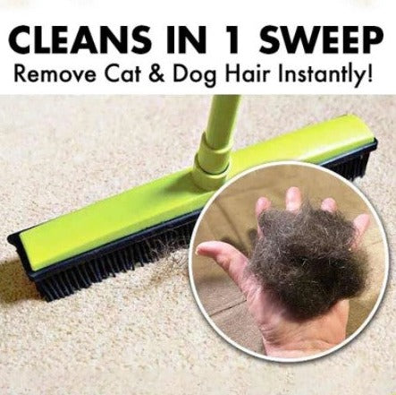 Rubber Broom Bristle Brush Pet Hair Remover Carpet Cleaning Indoor Sweeping