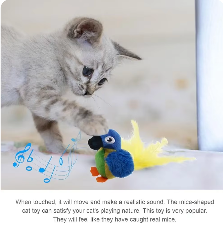 WagBird™ - Interactive Cat Toy Flapping Bird with Chipping Sounds (Rechargeable)