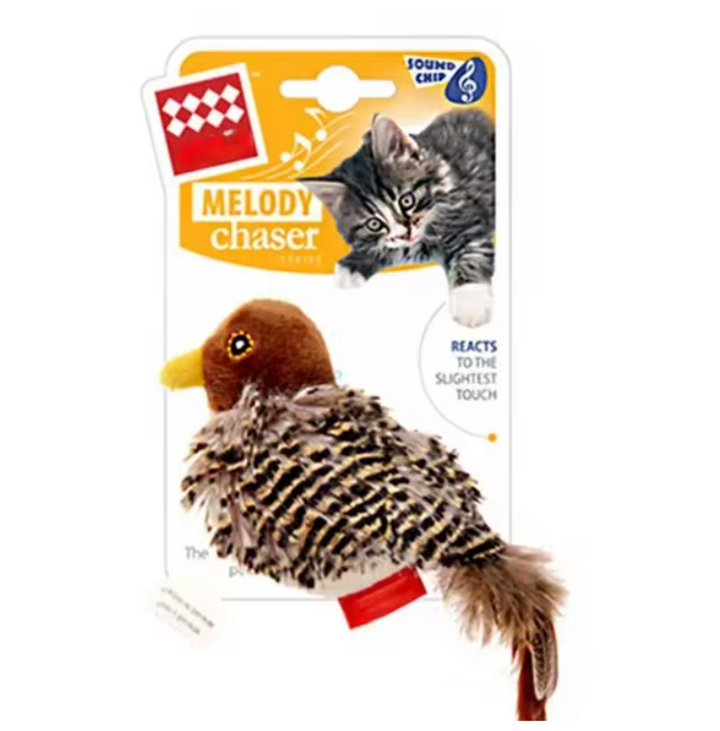 WagBird™ - Juguete interacivo para gatos con pájaro aleteador y sonidos de gorjeo (Recargable)