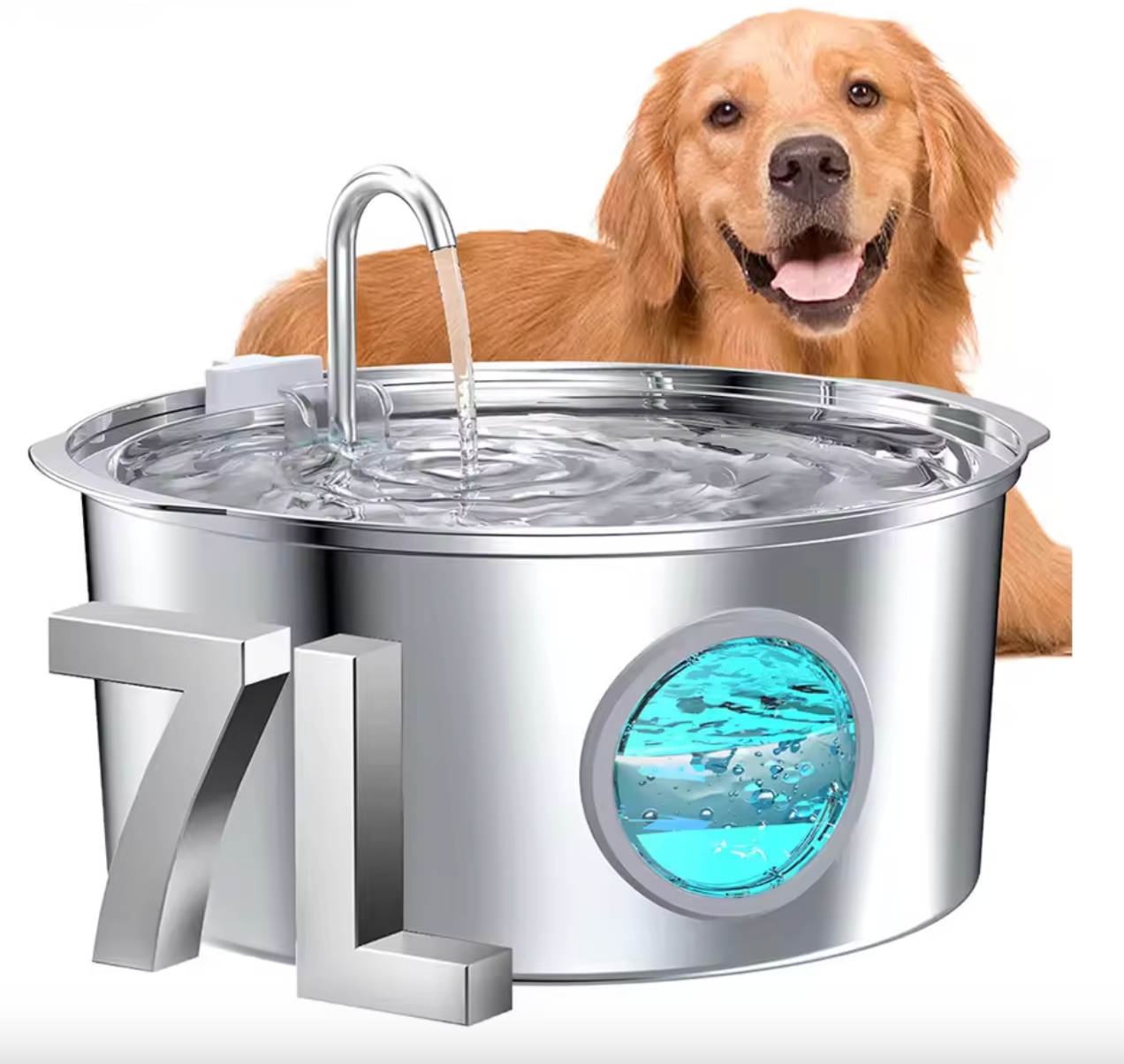 WagFountain Jumbo™ - Large Pet Water Fountain for Cats/Dogs (2Gal/7L)