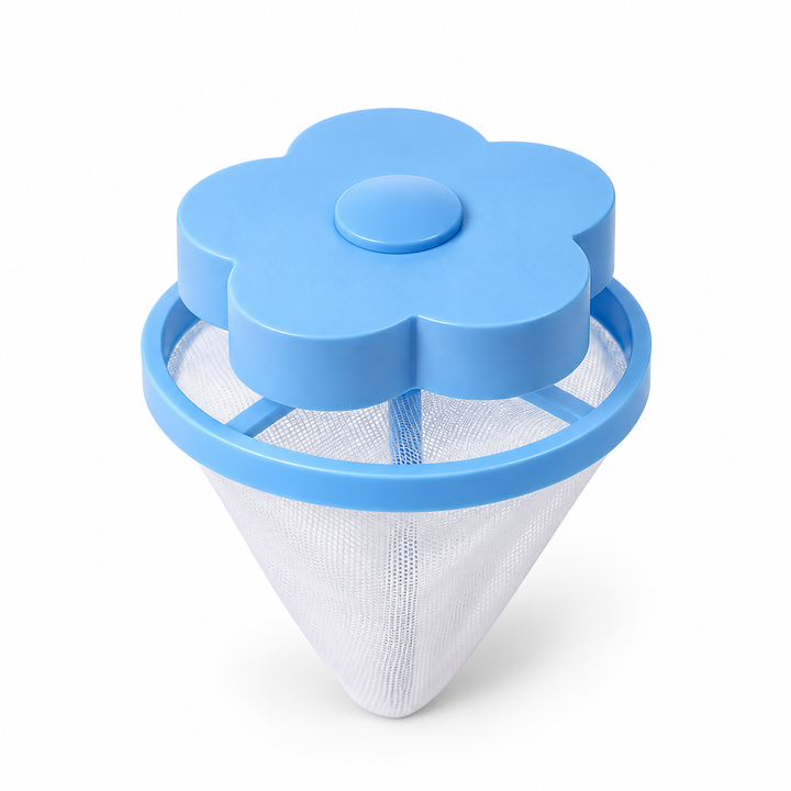 One blue Daisy washer fur catcher