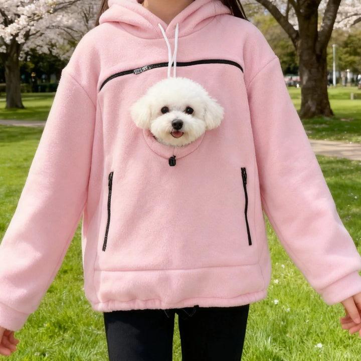 Supplier photo of the pink WagPouch hoodie