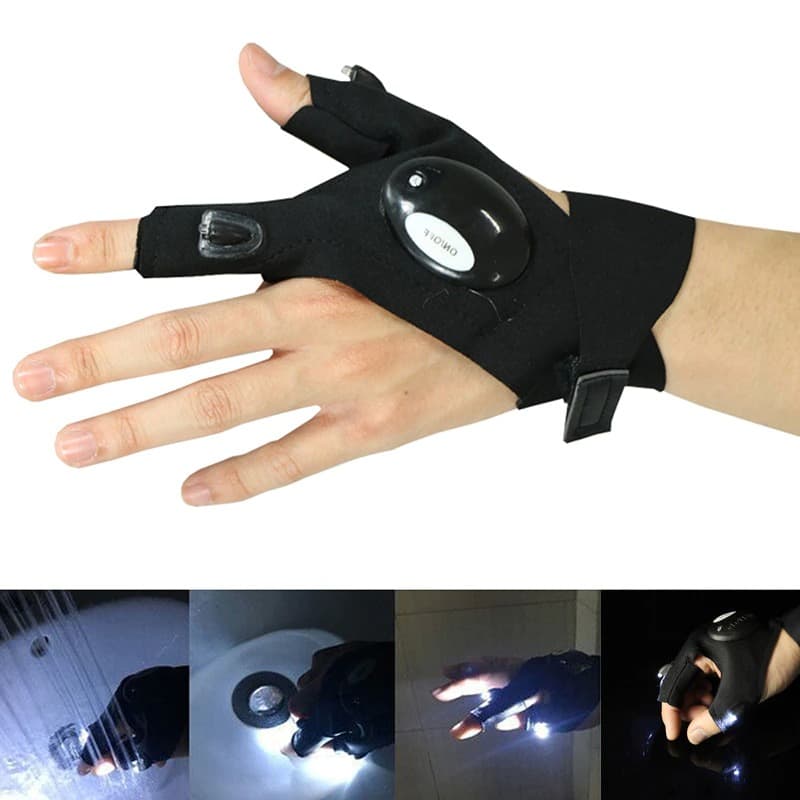 Winkflo™ - LED Flashlight Fingerless Gloves (Waterproof)