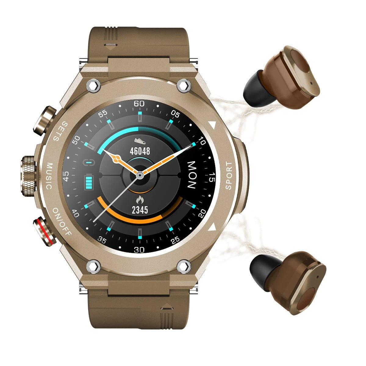 Restro™ - Sports Smartwatch with Wireless Earphones (Works with iPhone & Android)