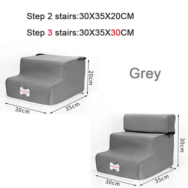 WagStep™ - Escalera/Rampa Antideslizante de Espuma para Perros (Escalones Anchos y Profundos)