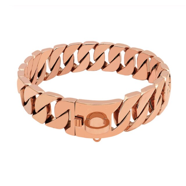Rose gold cuban link dog chain 2025