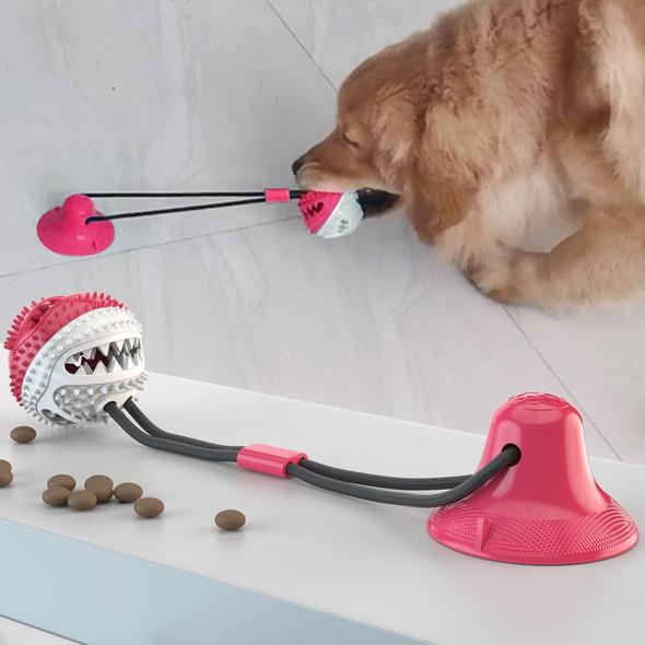 Dog toy suction fashion to floor